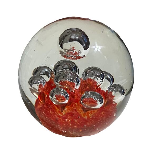 Orange Bubble Paper Weight 11 Inches Around - Picture 2 of 3